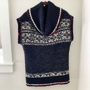 Free People Fair Isle Sweater Vest Cowl Neck size Small